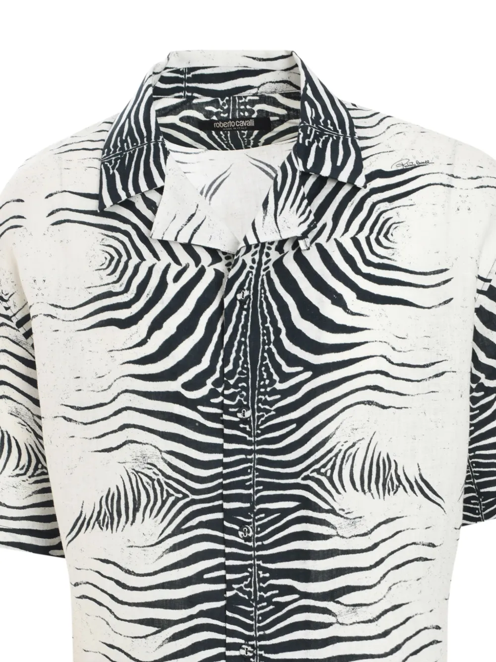 Roberto Cavalli Overhemd met zebraprint Wit
