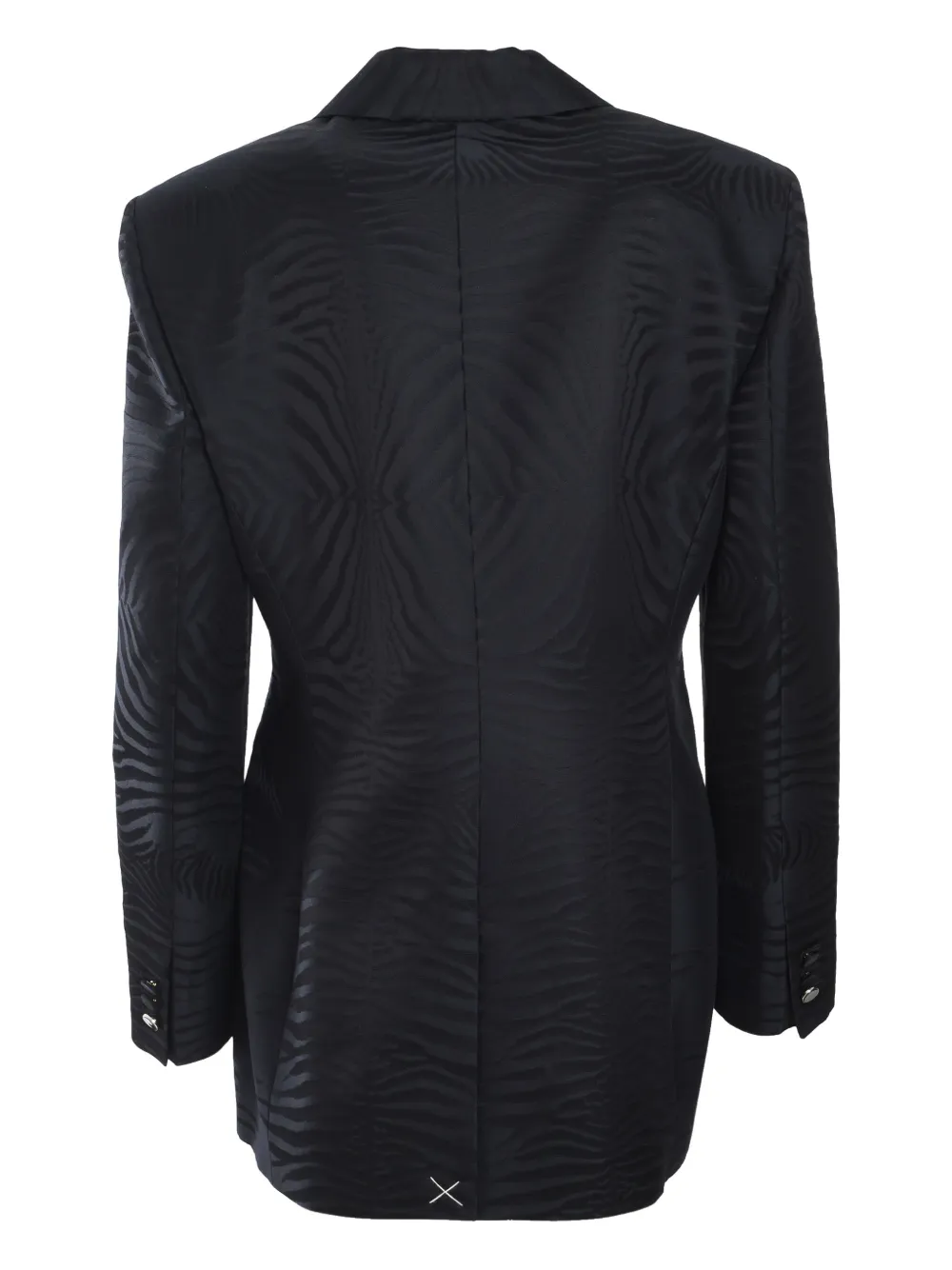 Roberto Cavalli devoré-effect blazer - Zwart