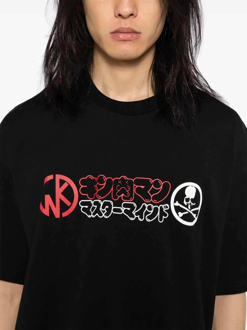 Mastermind Japan x Kinniku Man Buffalo Man T-shirt Zwart