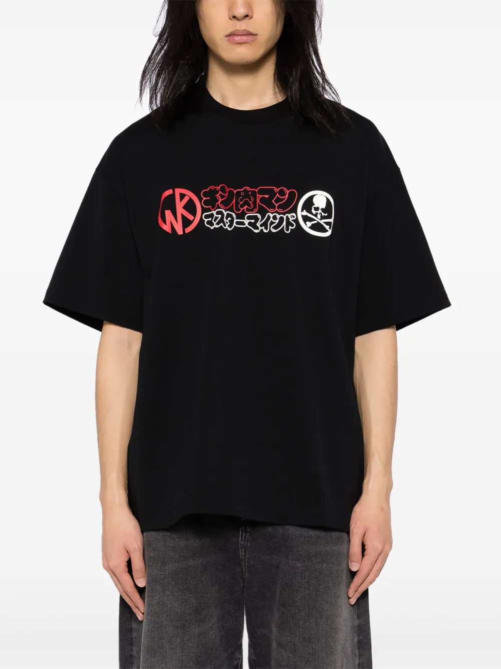 Mastermind Japan x Kinniku Man Buffalo Man T-shirt Zwart