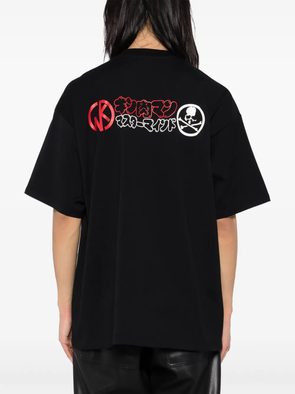 Mastermind Japan x Kinniku Man T-shirt met logoprint Zwart