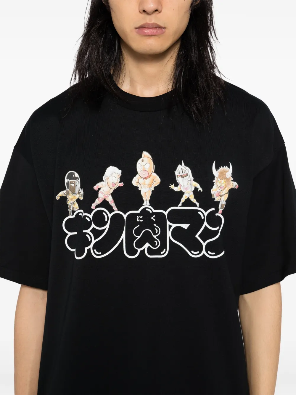 Mastermind Japan x Kinniku Man T-shirt met logoprint Zwart