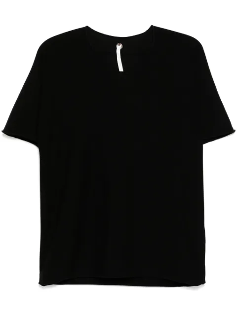 Label Under Construction playera con bordes sin rematar