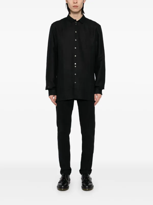 Label Under Construction button-up Shirt | Black | FARFETCH HK