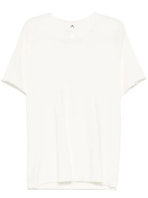 Label Under Construction playera con bordes sin rematar