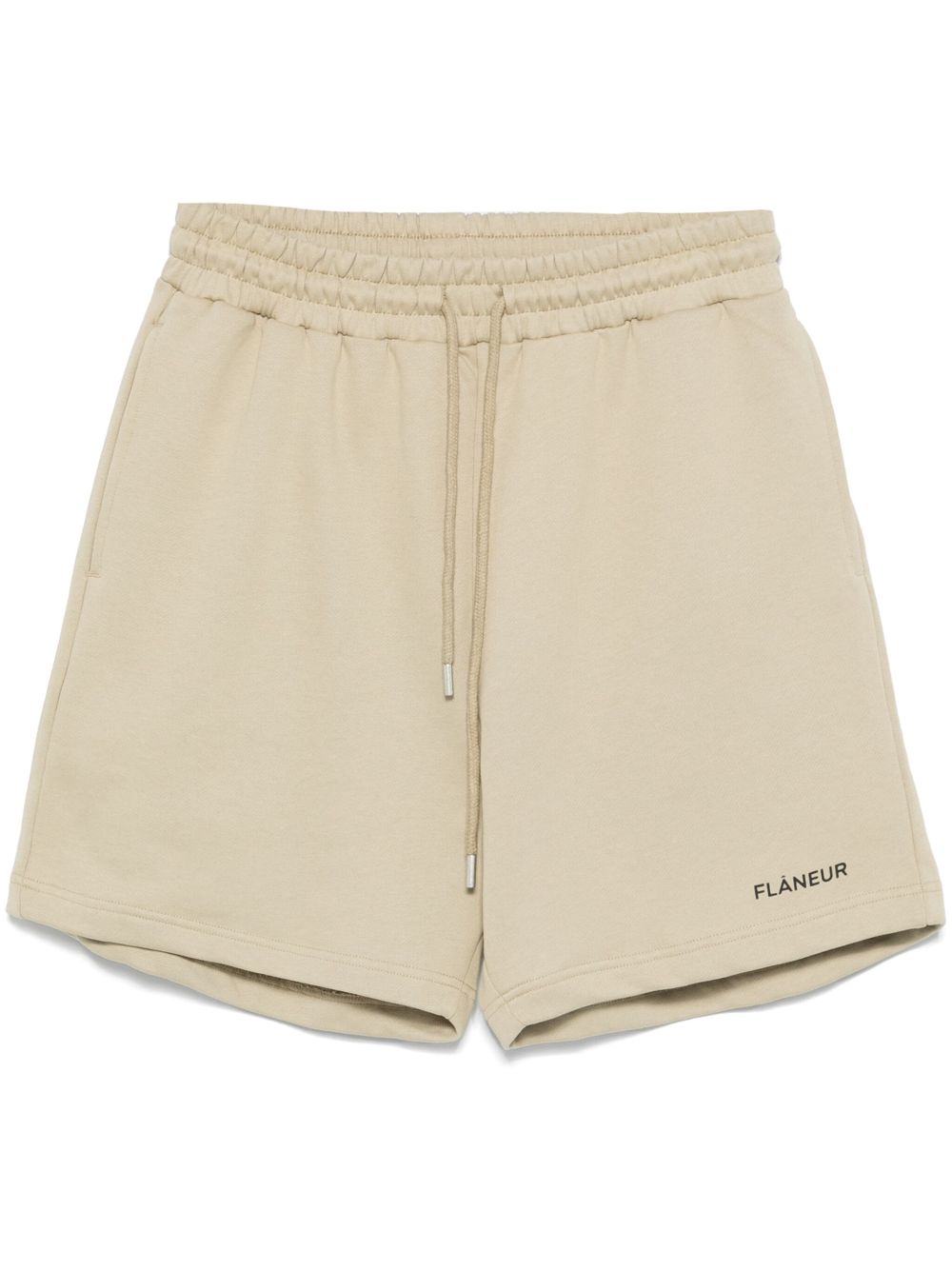 FLÂNEUR rubberised-logo shorts - Neutrals