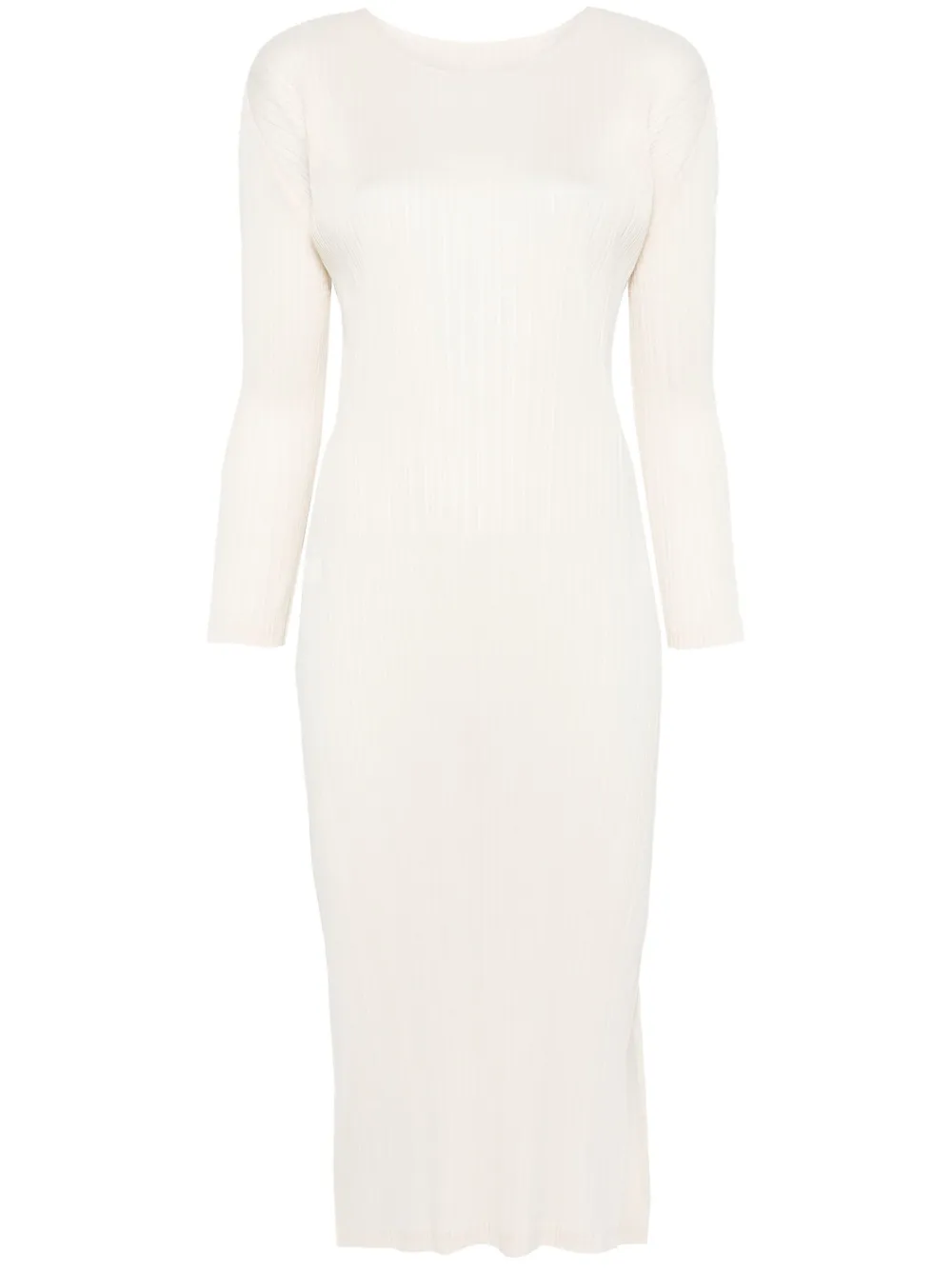 Pleats Please Issey Miyake Geplooide midi-jurk Wit
