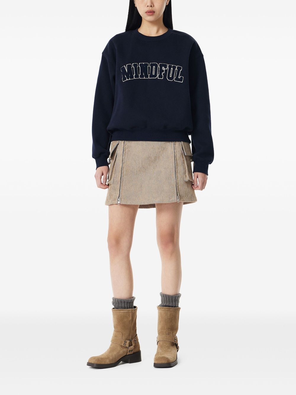 STUDIO TOMBOY corduroy mini-skirt - Neutrals