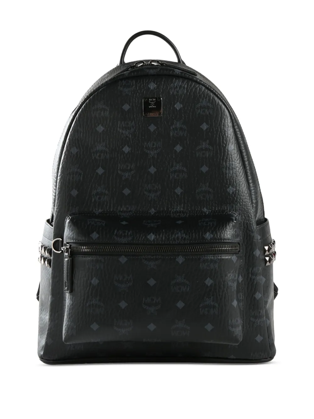 Mcm Printed Synthetic Leather Backpack In Black