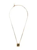 Christian Dior Pre-Owned 2000s logo rhinestone necklace - Gold