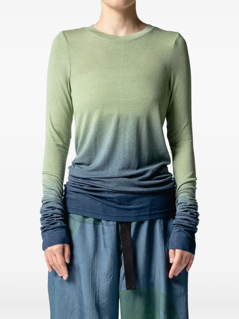 Muller Of Yoshiokubo Top Gradation a maniche lunghe - Verde