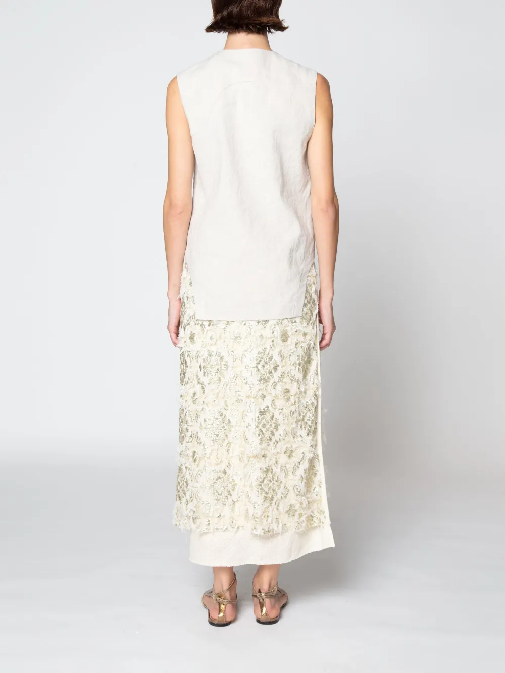 Muller Of Yoshiokubo Embroidery Midi Skirt In Neutrals