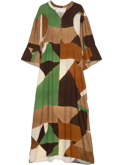 Muller Of Yoshiokubo geometric-print midi dress