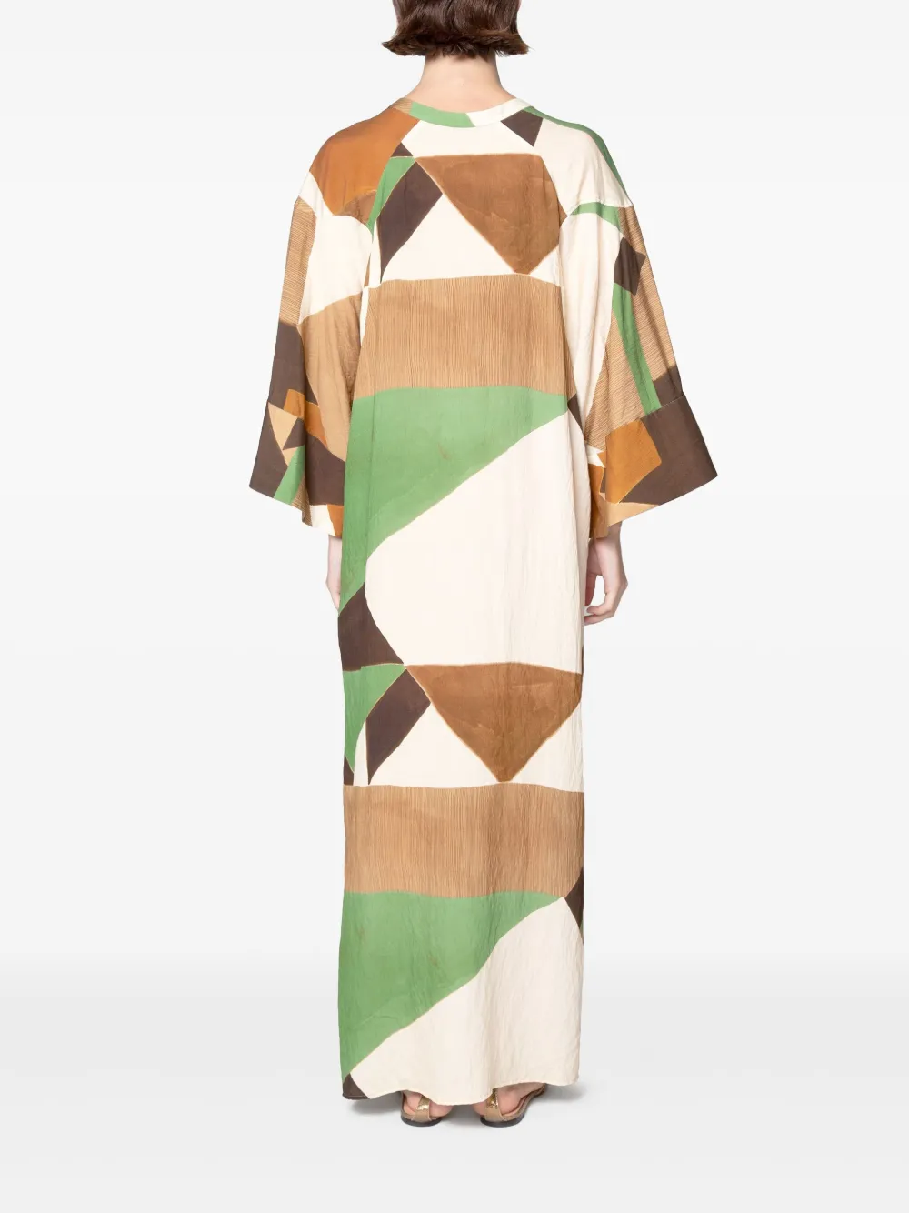 Muller Of Yoshiokubo Midi-jurk met geometrische print Groen