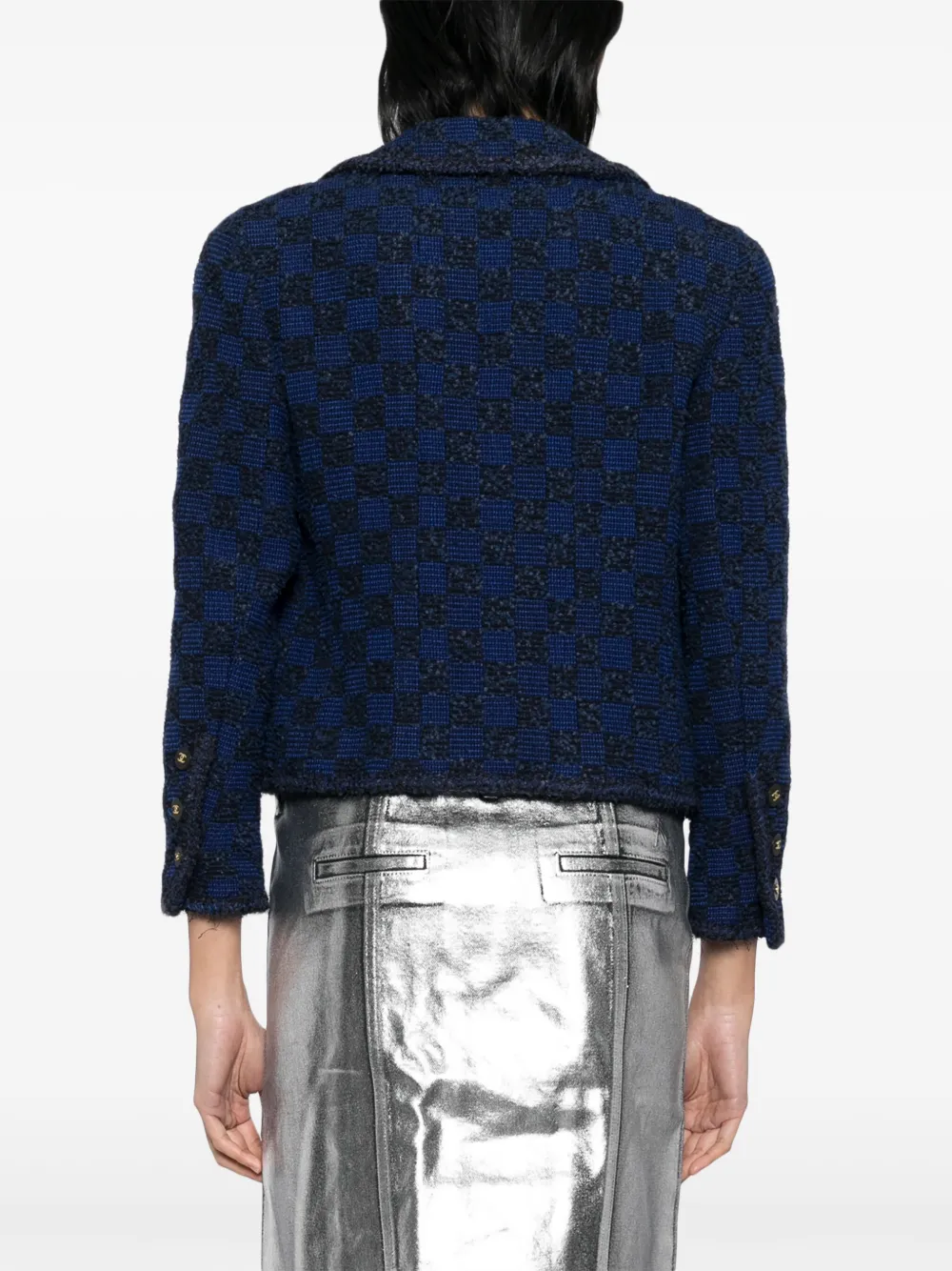 Pre-owned Chanel 1994 Ensemble Jacket Sleeveless Top In Blue