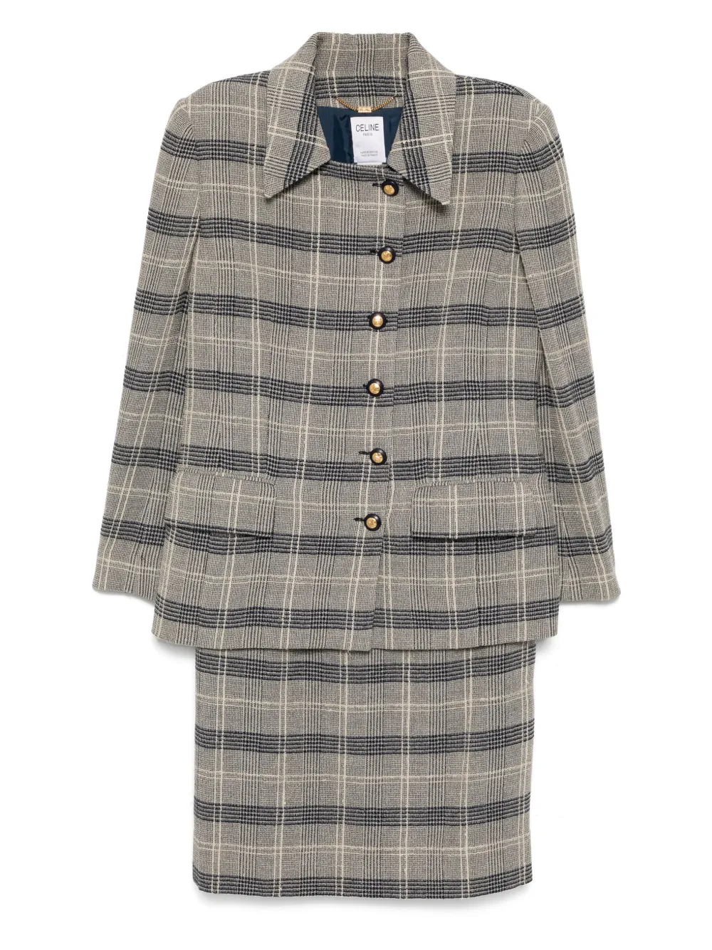 Céline Pre-Owned 1999-2000s スカートスーツ - グレー Céline Pre-Owned 1999-2000s スカートスーツ - グレー