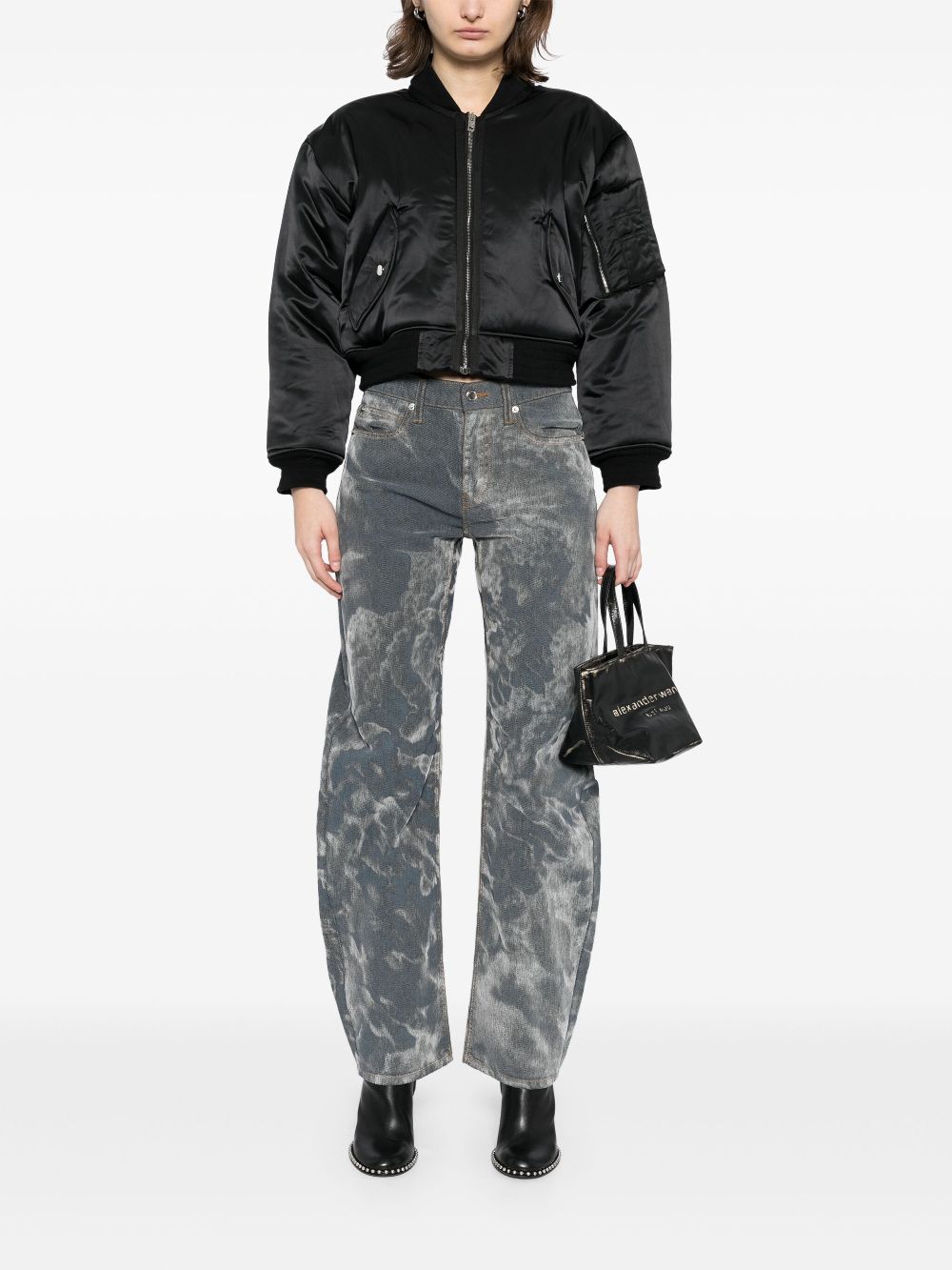 Alexander Wang Shrunken bomber jacket - Black