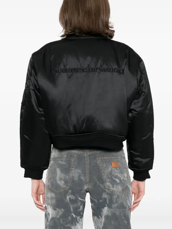 Alexander Wang Shrunken Bomber Jacket | Black | FARFETCH