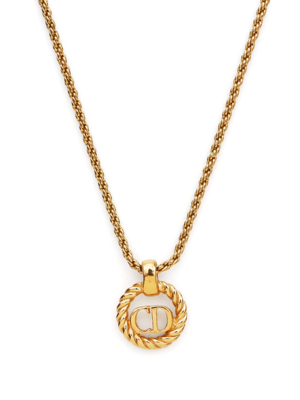 Christian Dior Pre-Owned 2000s CD pendant necklace - Gold