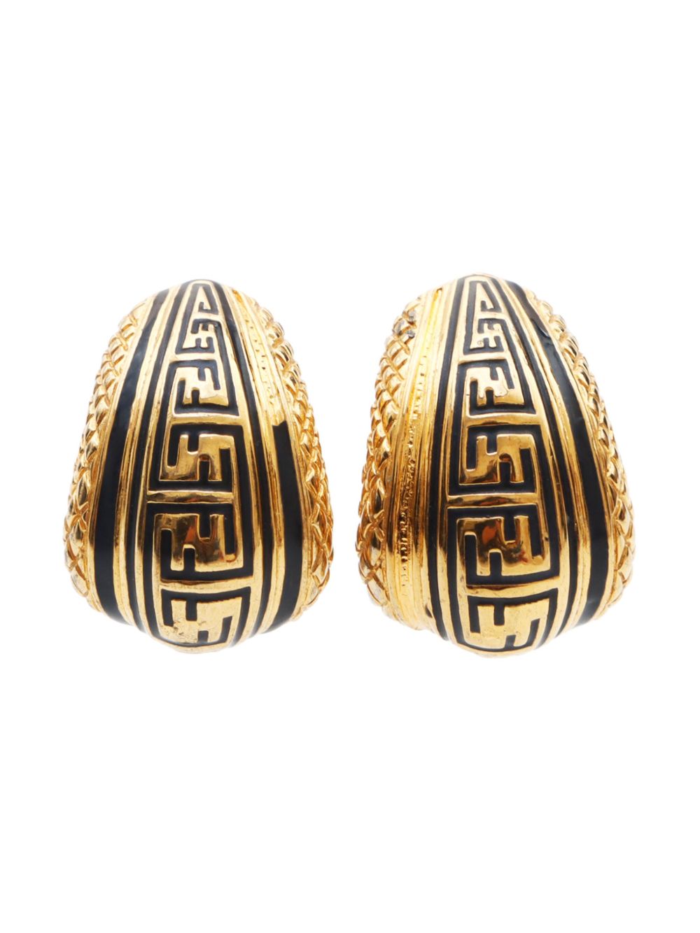 Fendi Pre-Owned 1990s logo clip-on earrings - Gold