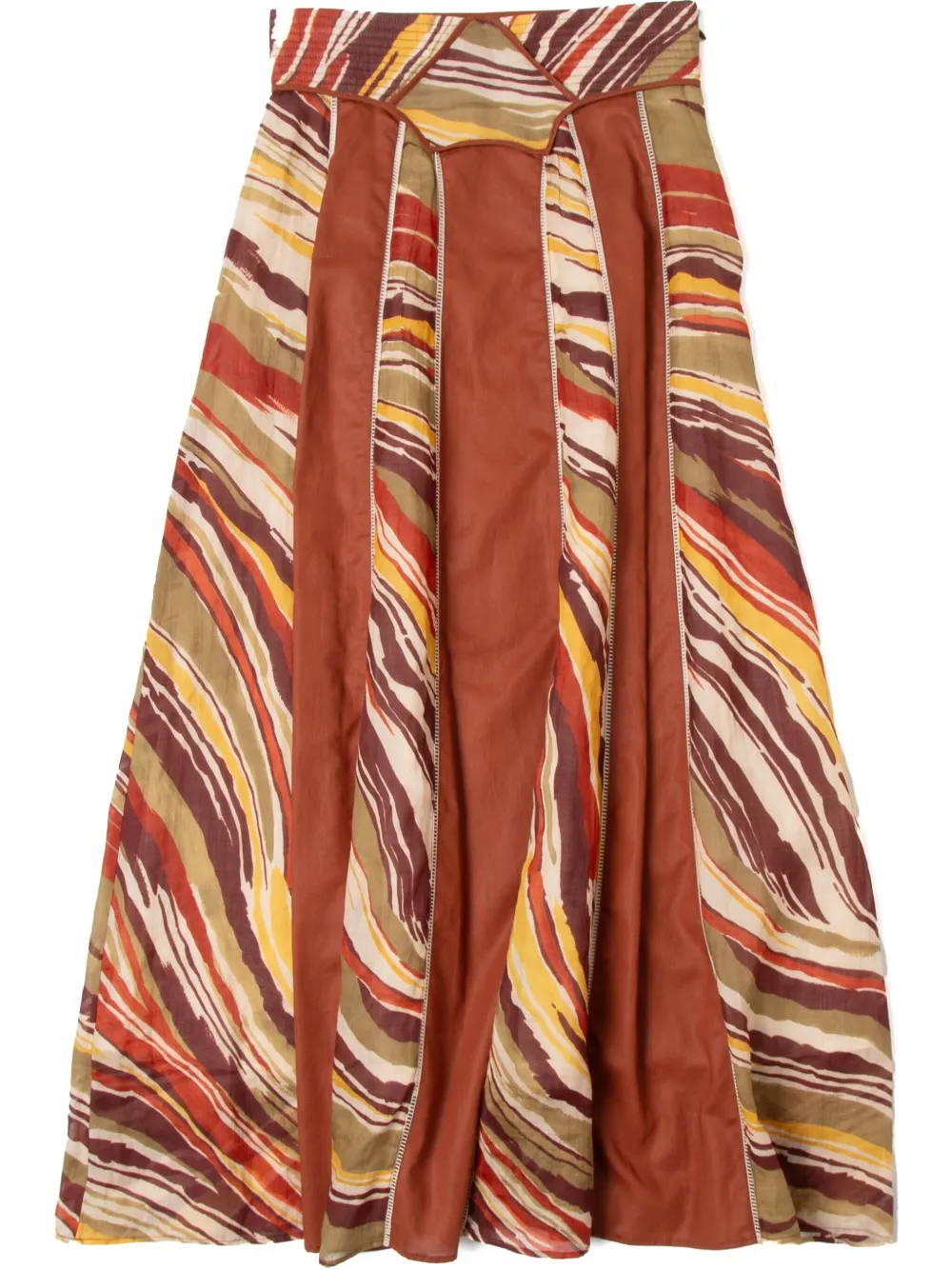 abstract-pattern midi skirt