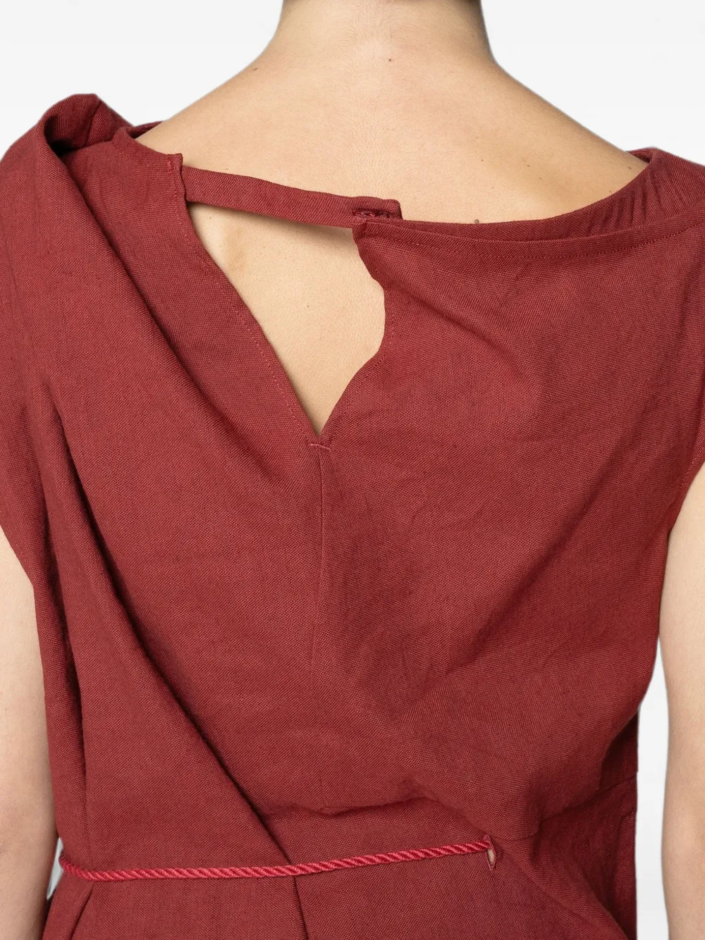 Muller Of Yoshiokubo Lino maxi-jurk met geplooid detail Rood