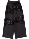 Muller Of Yoshiokubo lace-panel trousers - Black