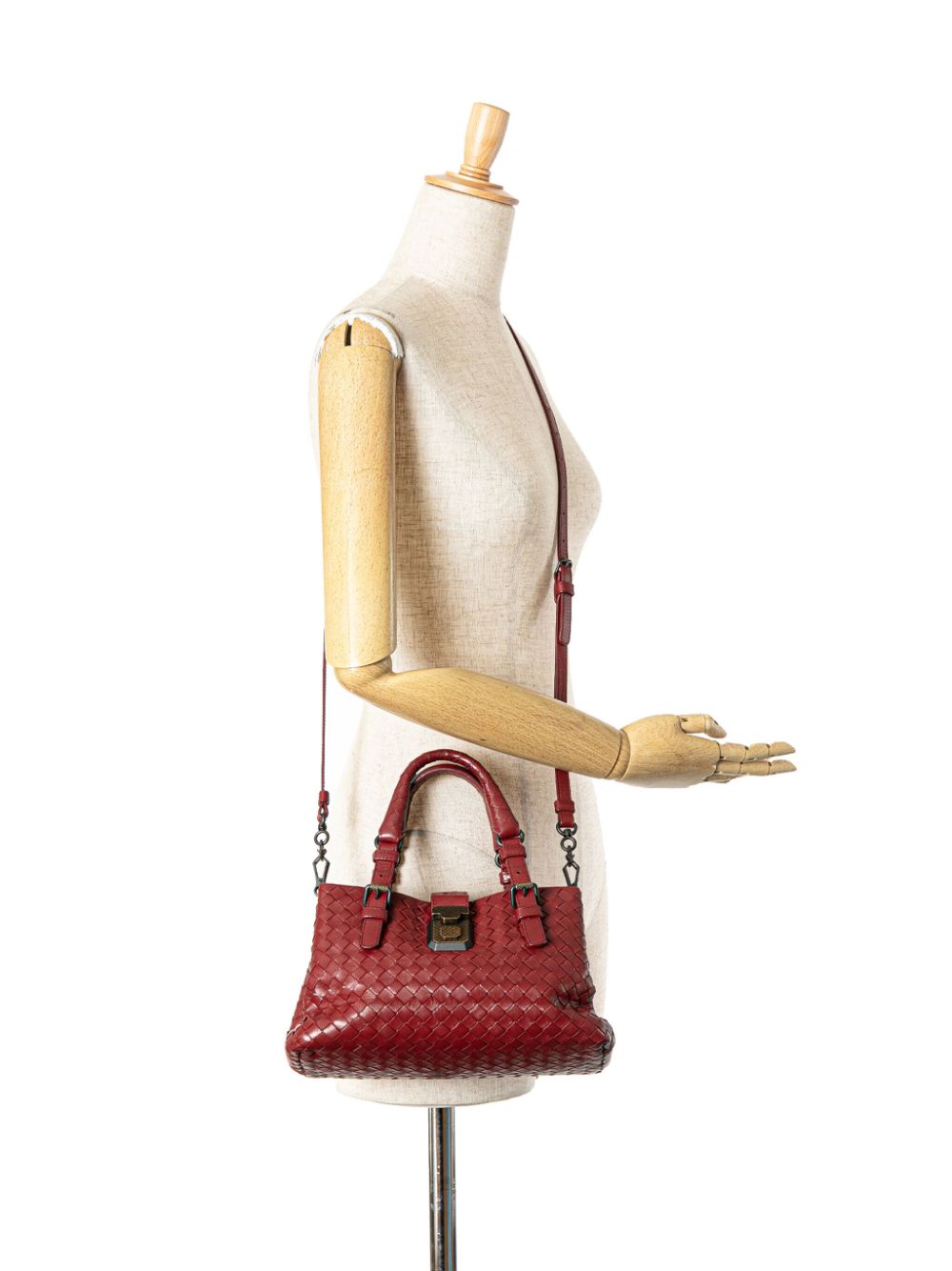 Bottega Veneta Pre-Owned 2012-2023 Mini Nappa Intrecciato Roma boekentas - Rood