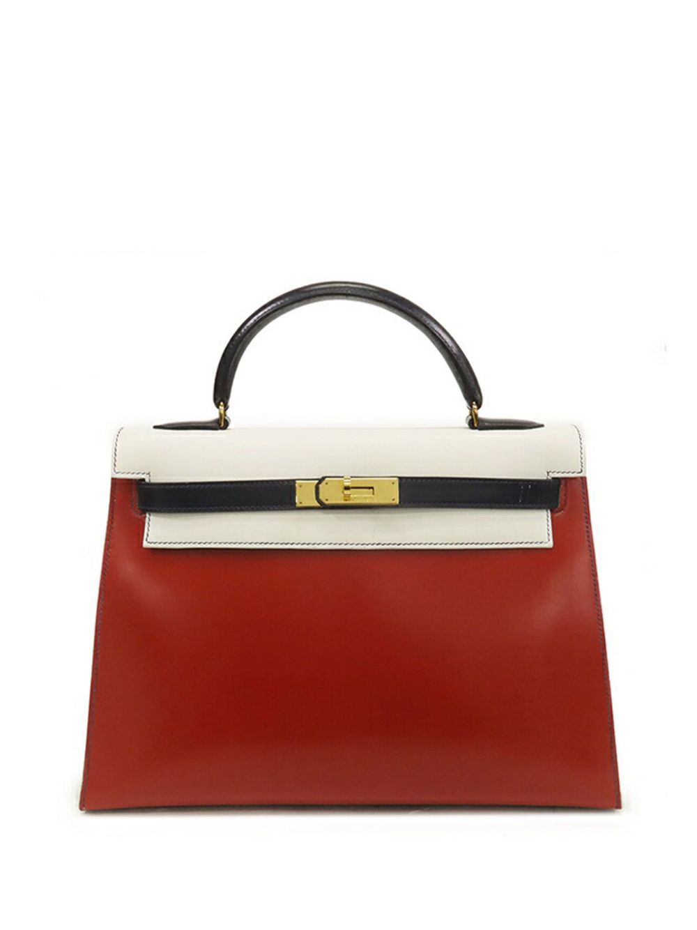 Hermès Pre-Owned 1989 Tricolor Box Calf Kelly Sellier 32 satchel - Red