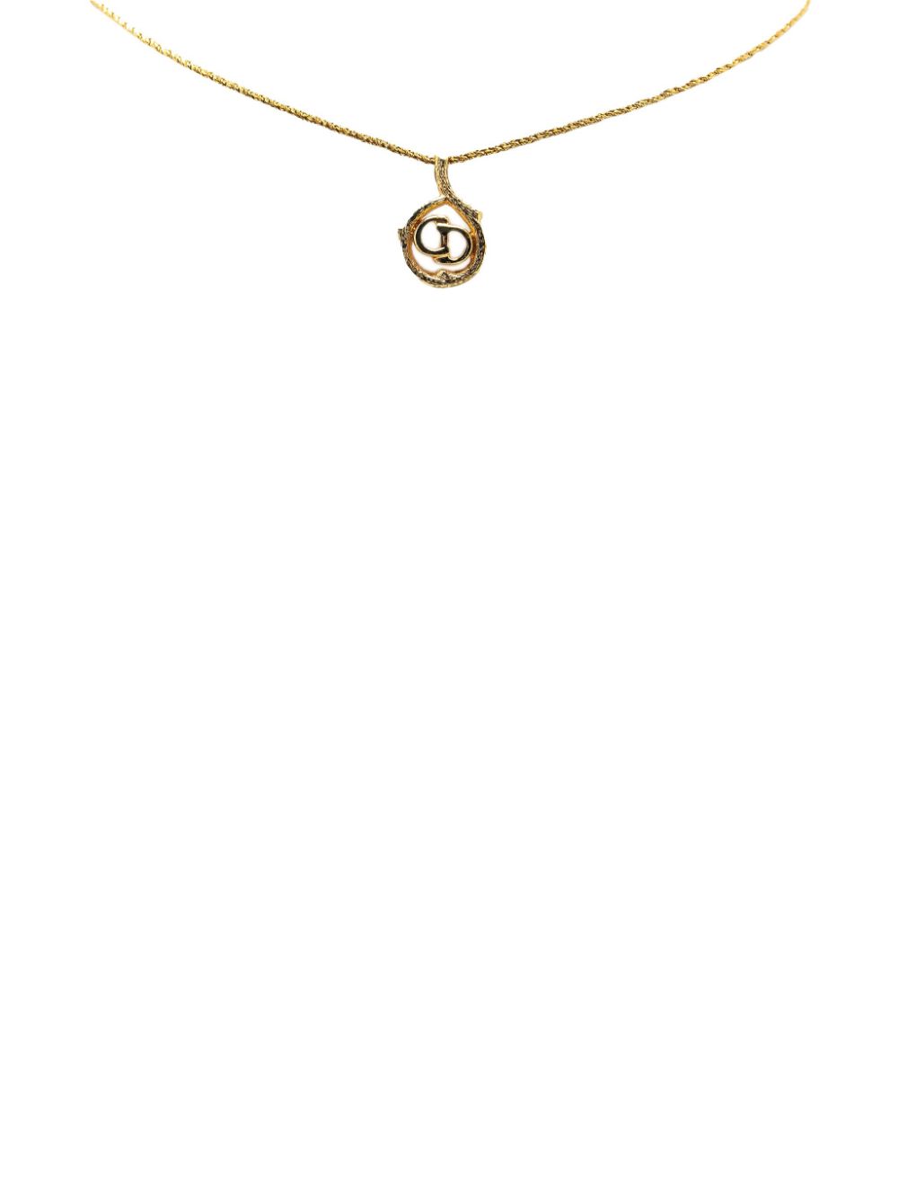 20th Century Gold Plated CD Logo Pendant costume necklace