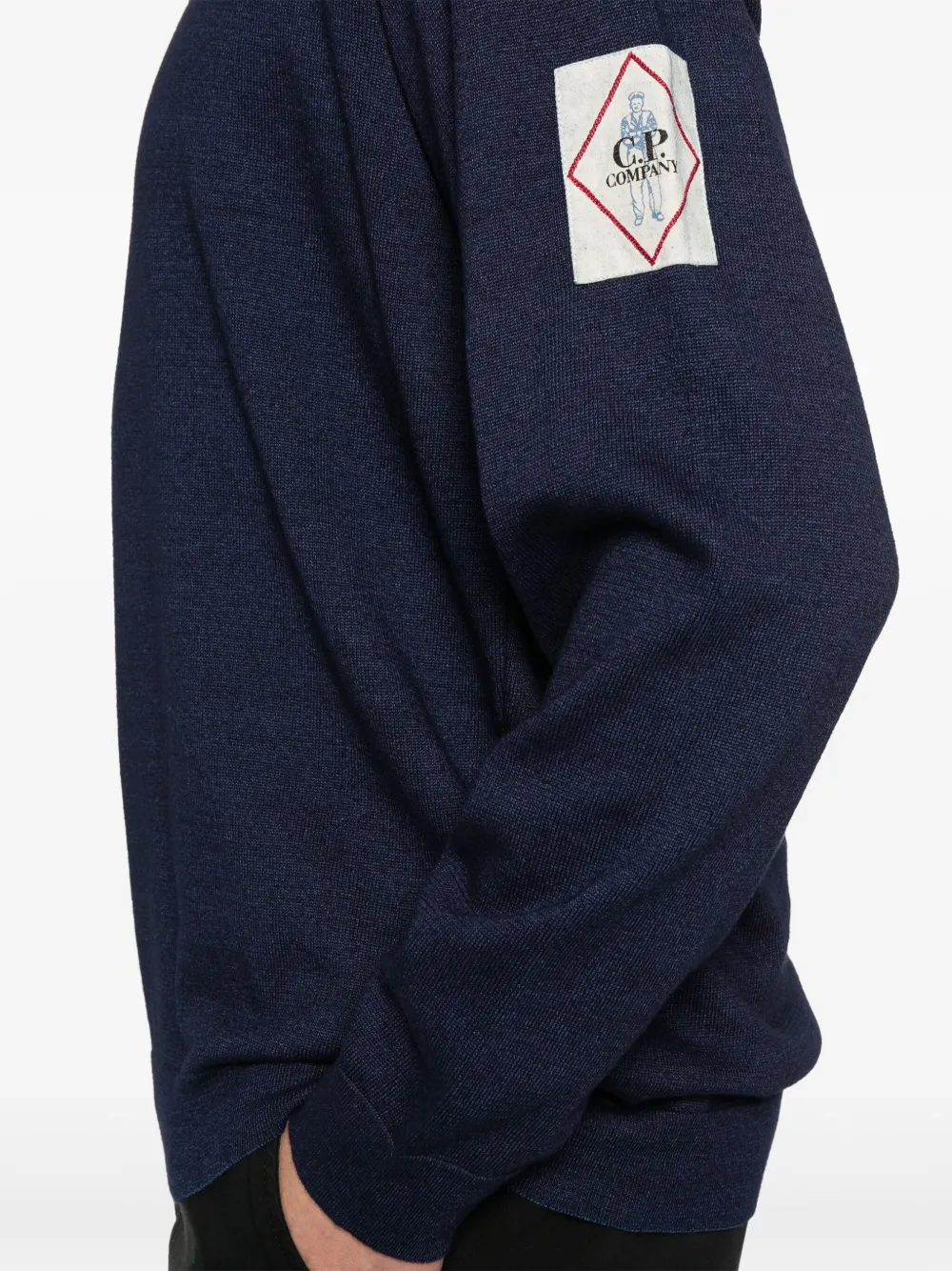 C.P. Company Trui met logopatch Blauw