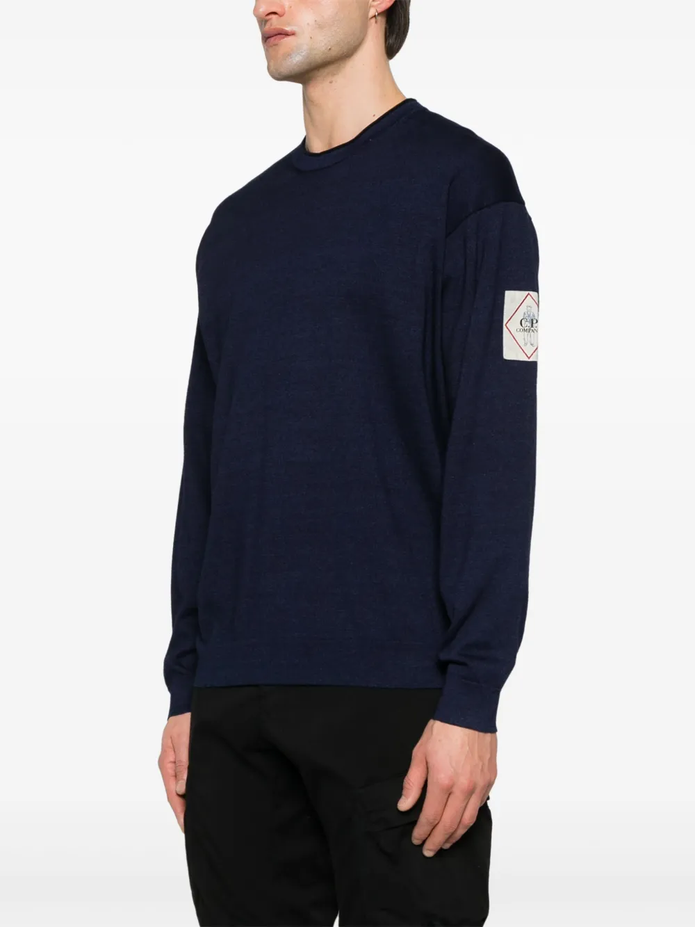 C.P. Company Trui met logopatch Blauw