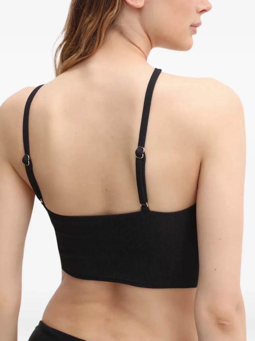 Michael Michael Kors One-shoulder Cropped Top In Black