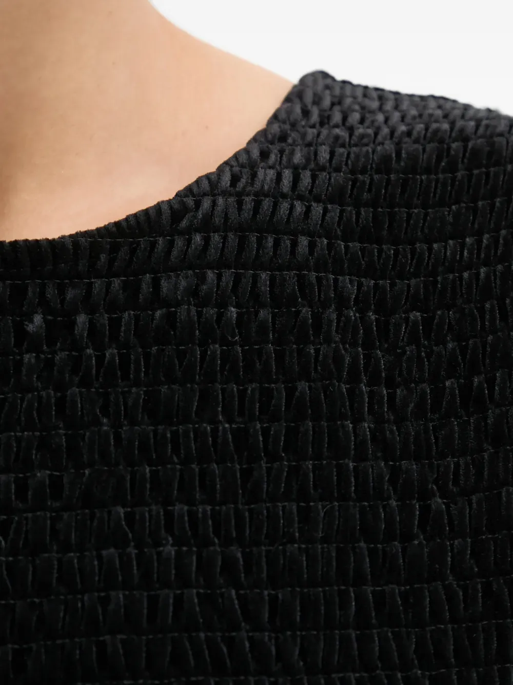 Michael Kors smocked velvet dress Zwart