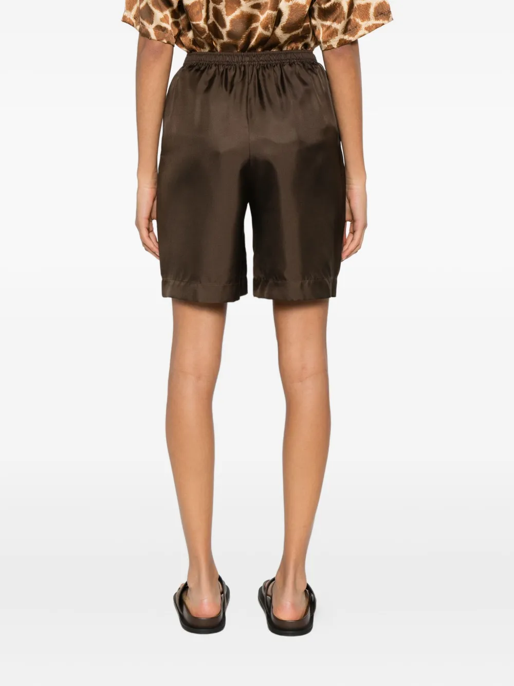 Loulou De Saison Zinia Elasticated Shorts In Brown