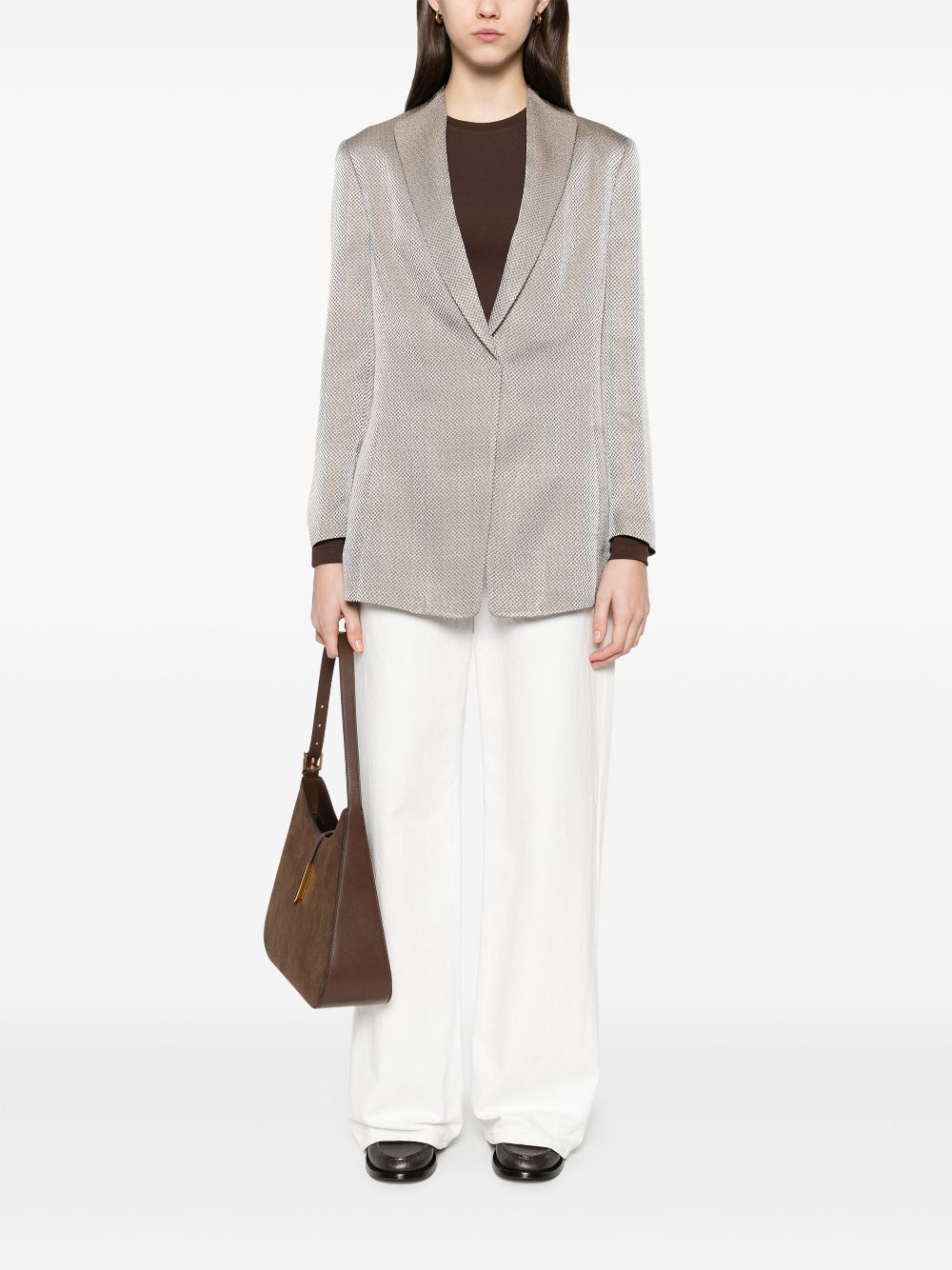 Giorgio Armani jacquard blazer - Grey