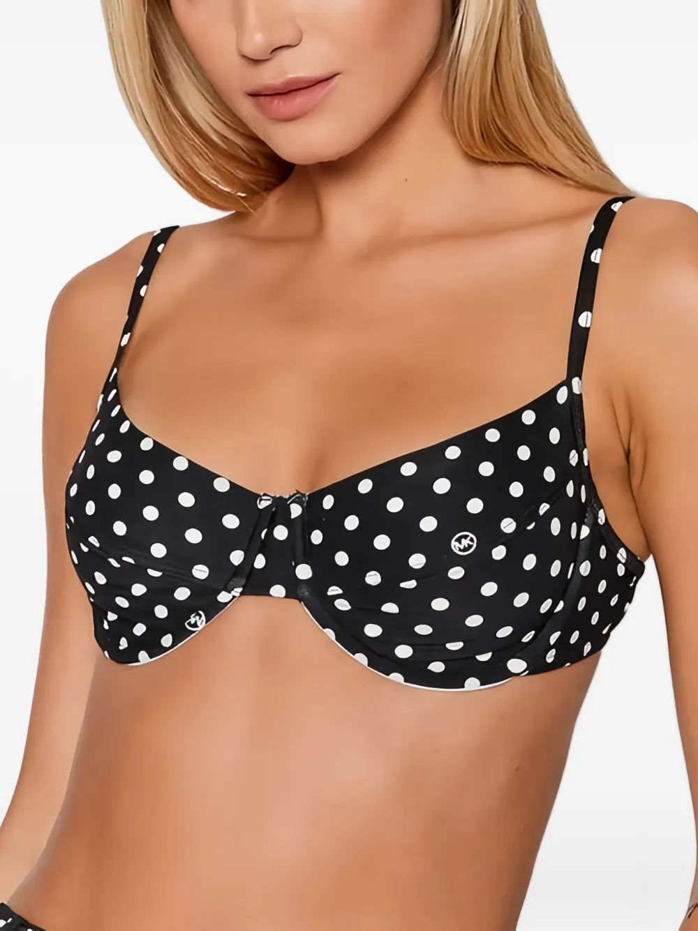 Michael Michael Kors Polka-dot Belted Bikini In Black