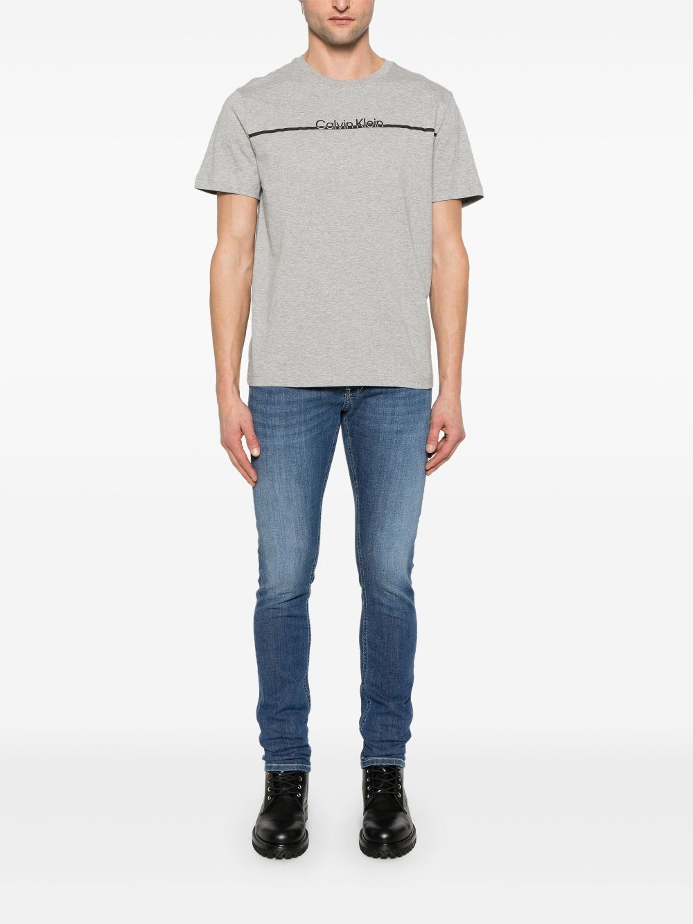 Calvin Klein T-shirt met logoprint - Grijs