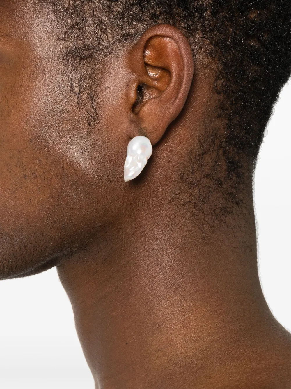 Jil Sander Pearl Earrings In Silver