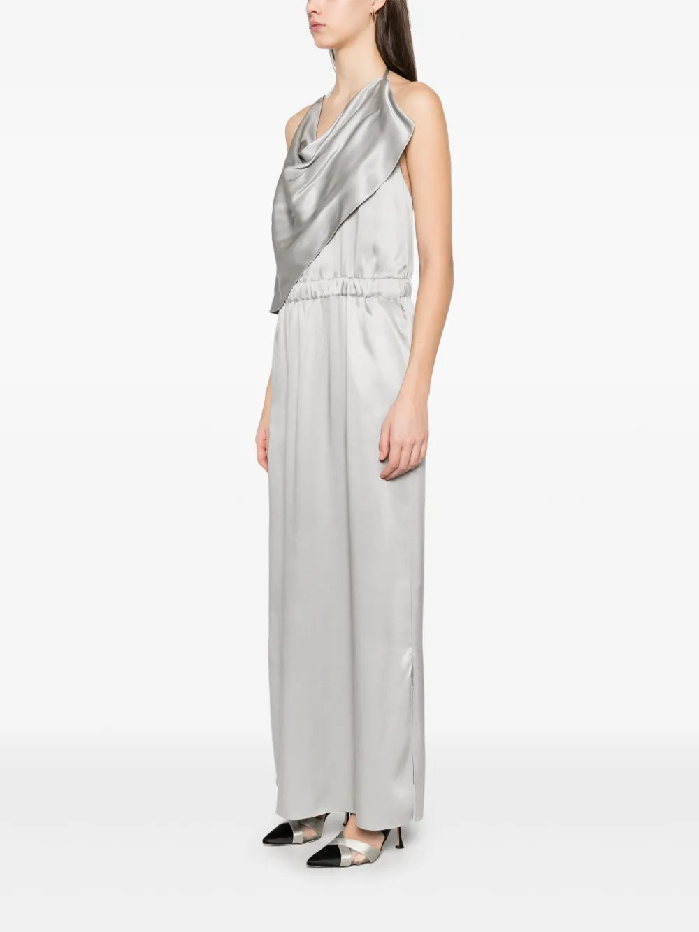 Giorgio Armani Zijden jurk Grijs