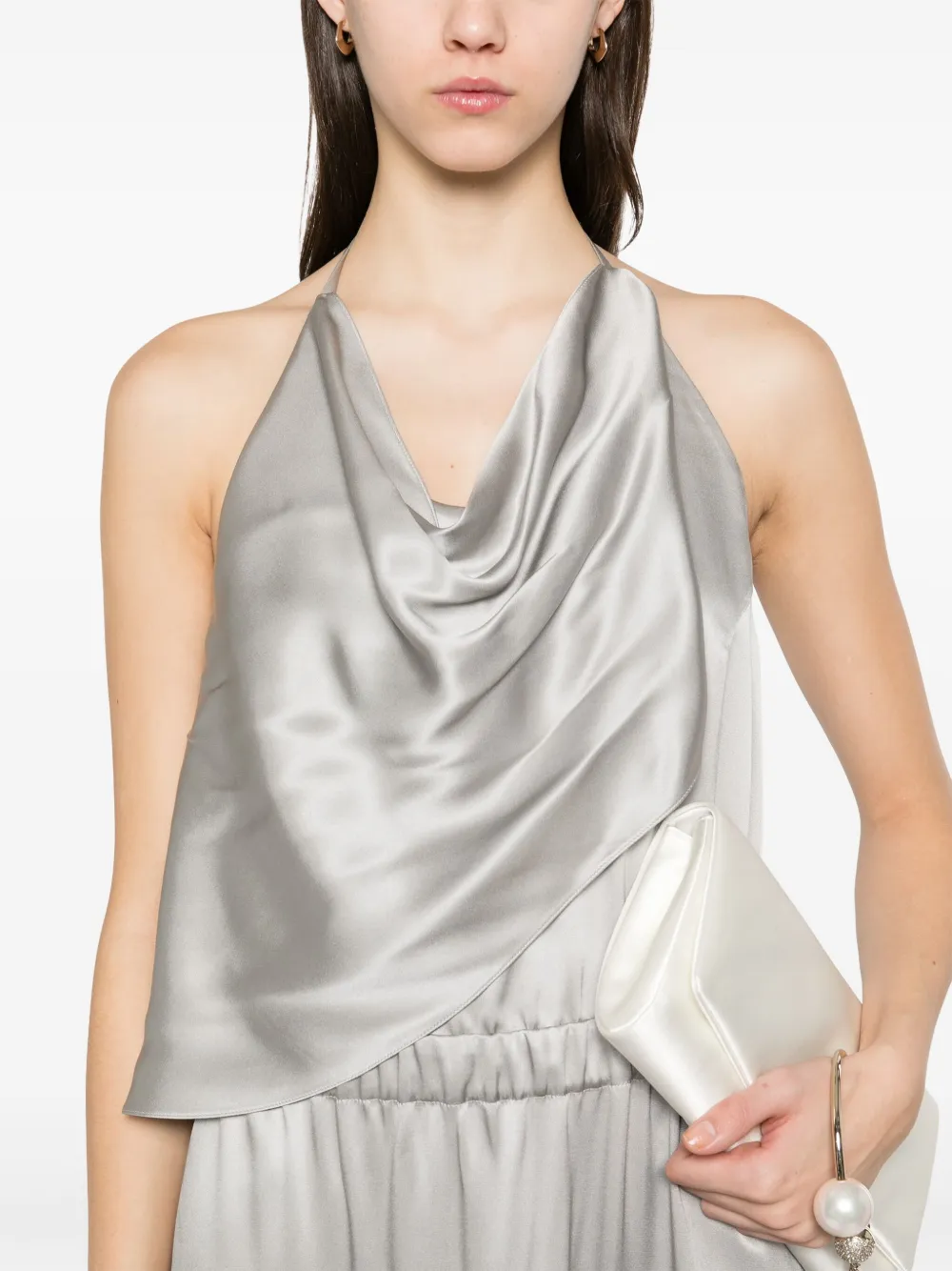 Giorgio Armani Zijden jurk Grijs