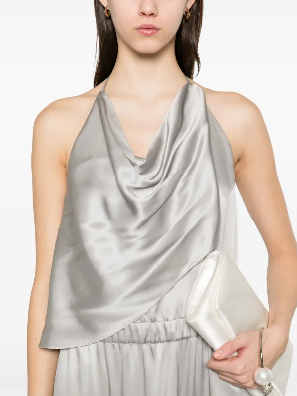 Giorgio Armani Silk Long Dress | Grey | FARFETCH