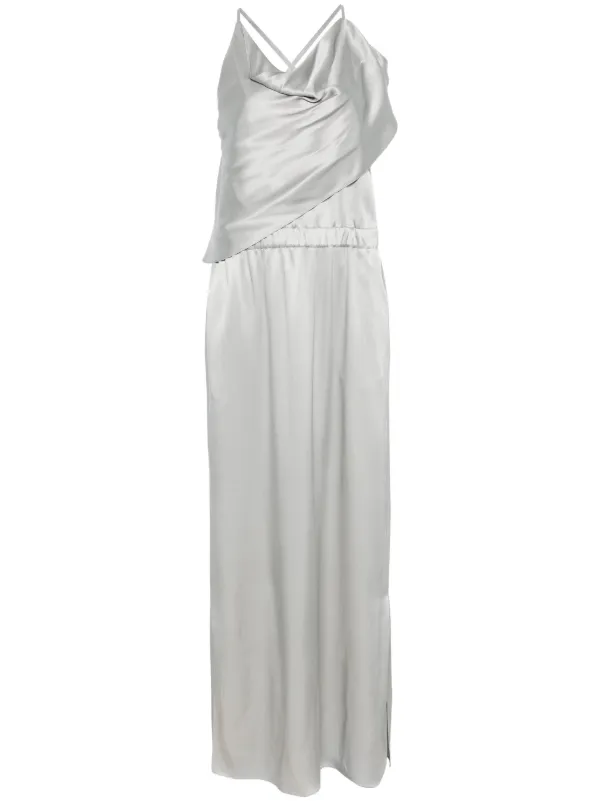 ワンピース GIORGIO ARMANI LONG SILK DRESS Giorgio Armani Silk Long Dress | Grey | FARFETCH