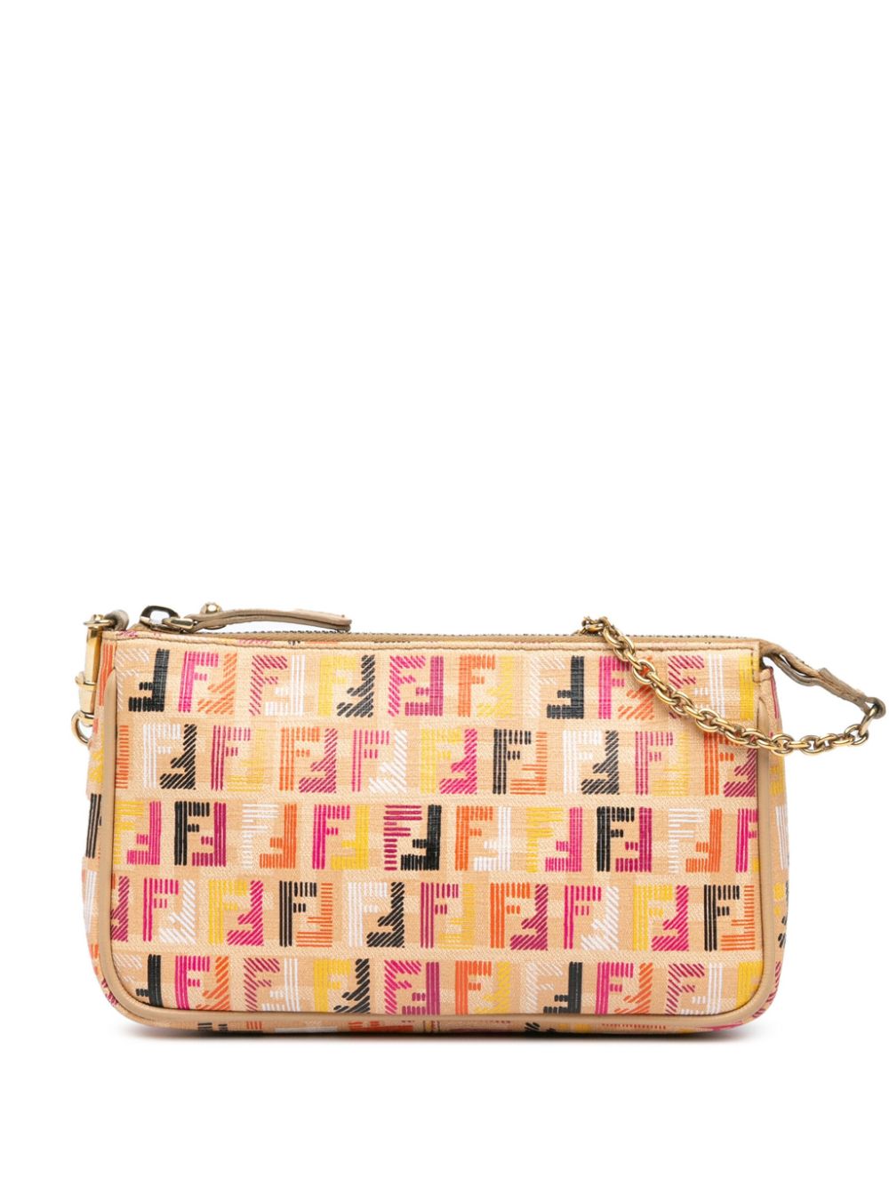 Fendi Pre-Owned 2010-2020 Multicolor Zucchino Spalmati Chain Pochette shoulder bag - Brown