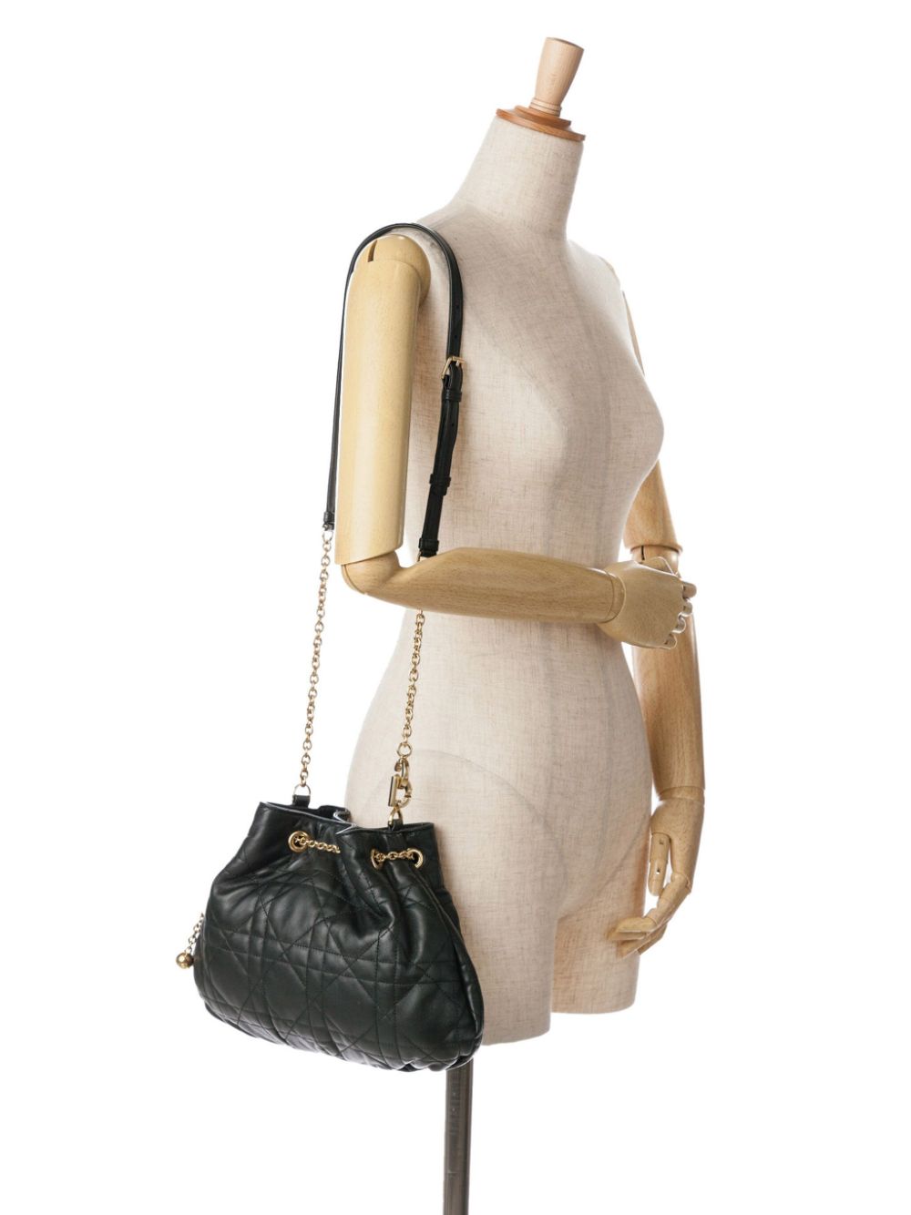 Christian Dior Pre-Owned 2023 kleine lamsleren Macrocannage Ammi crossbodytas - Zwart