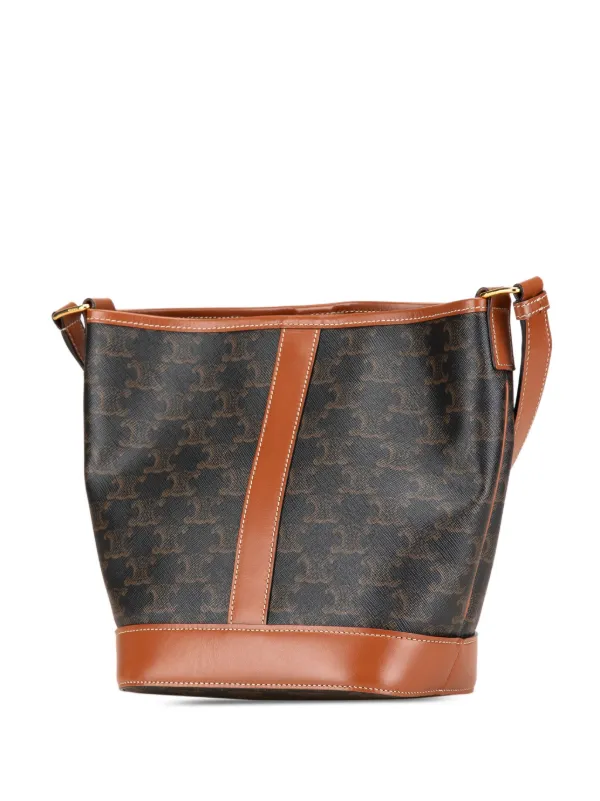 Celine Pre-Owned 2020 Small Triomphe Coated Canvas Bucket Bag