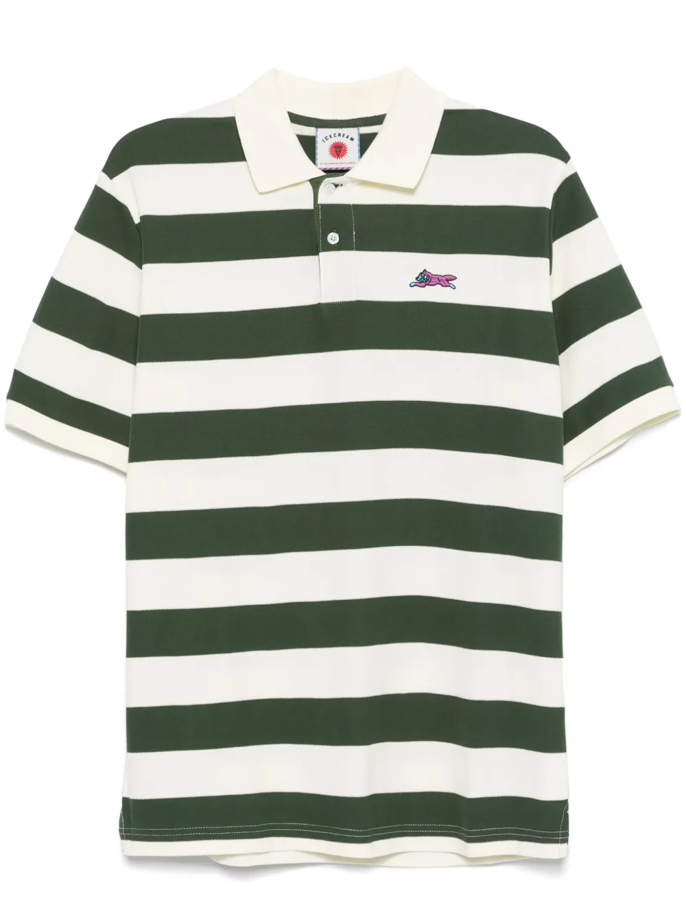 Running Dog striped polo shirt