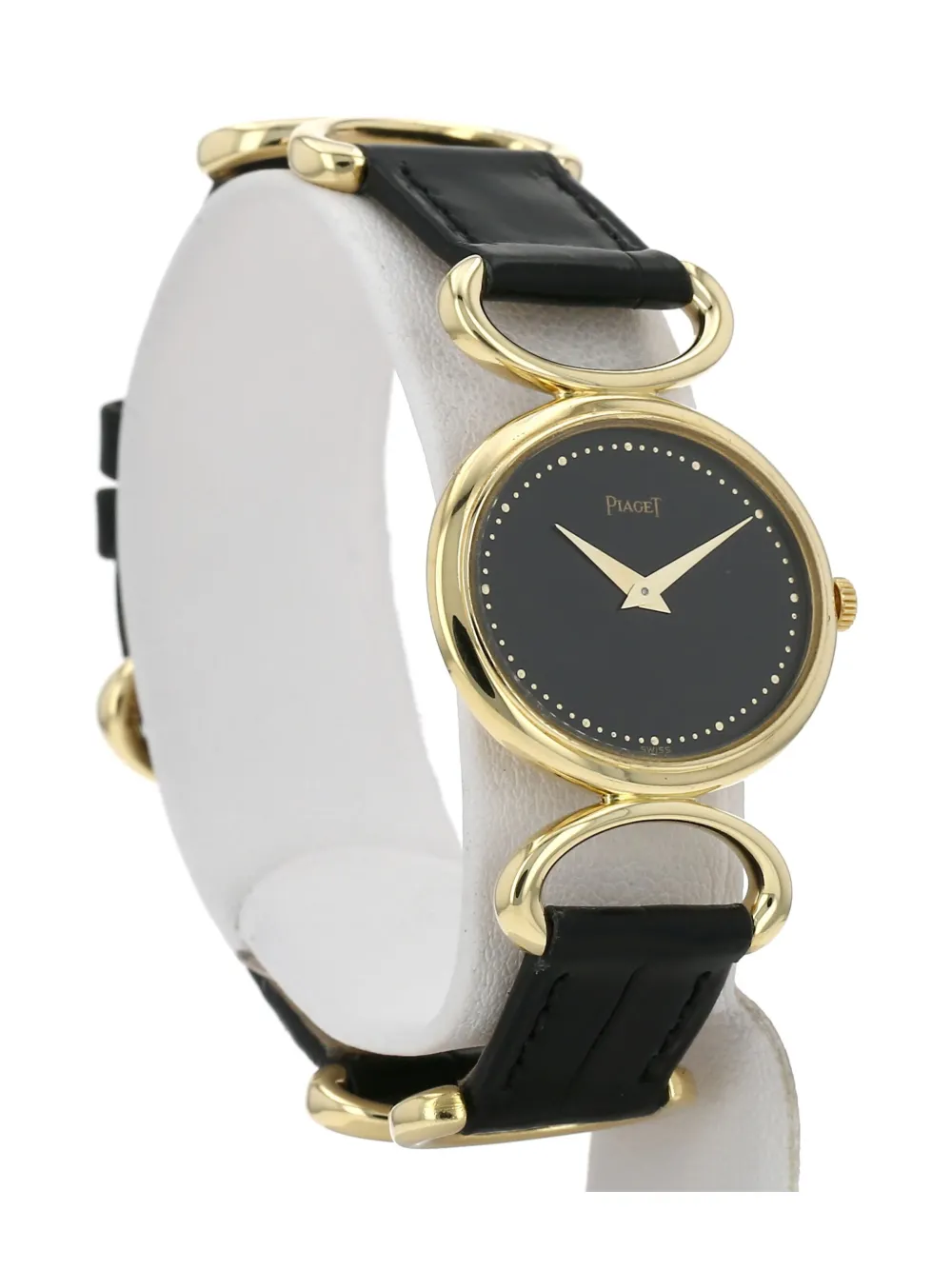 Pre-owned Piaget 1970 18k Yellow Gold Vintage 26mm In Black