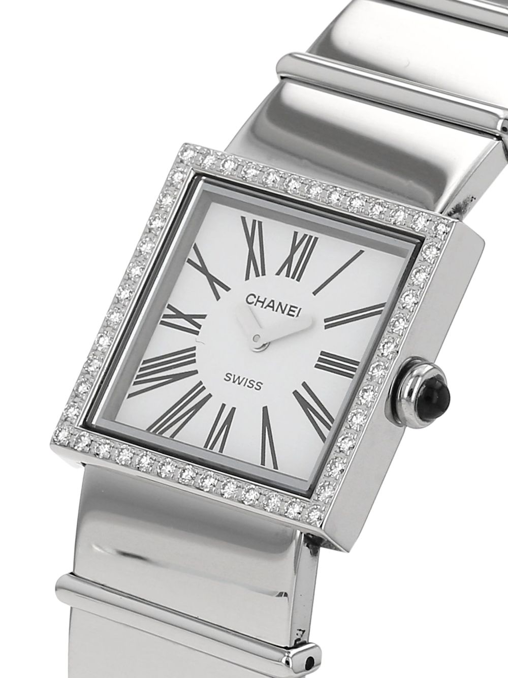 CHANEL Pre-Owned 1990 stainless steel Mademoiselle 23mm - White