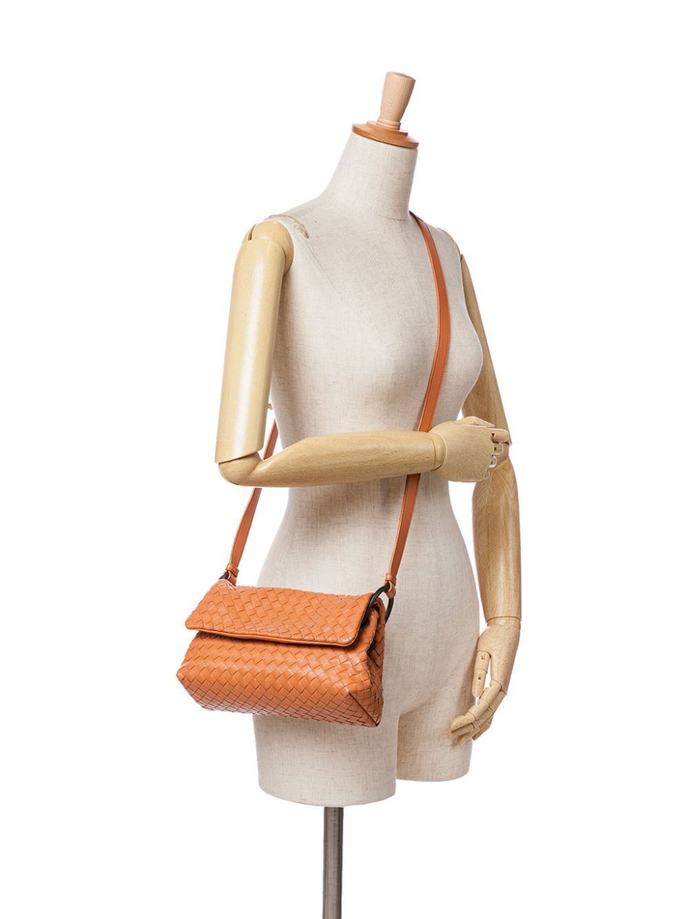 Bottega Veneta Pre-Owned 2012-2024 Nappa Intrecciato Flap crossbodytas - Oranje